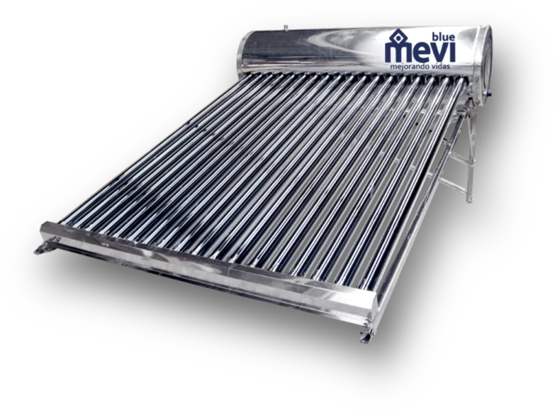 Calentador solar Mevi Blue de baja presión: termotanque de acero inoxidable y tubos al vacío