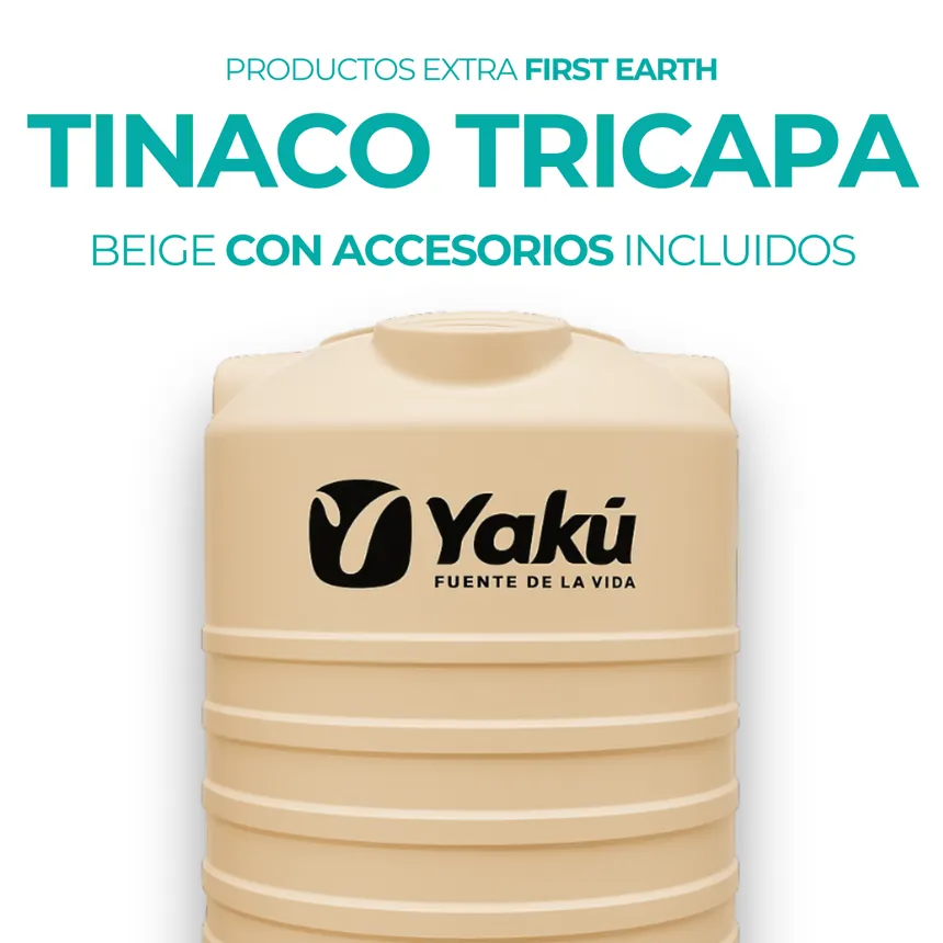 Tinaco Yakú tricapa con accesorios